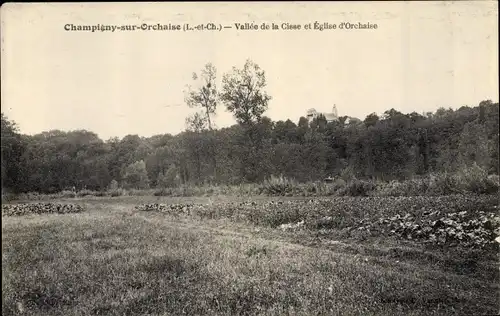 Ak Champigny sur Orchaise Loir et Cher, Vallee de la Cisse, Eglise d'Orchaise