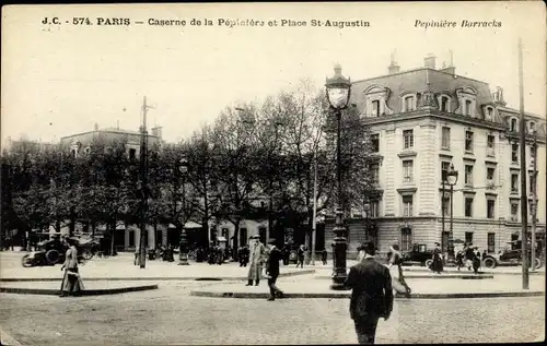 Ak Paris Élysée, Caserne de la Pépinière et Place St. Augustin