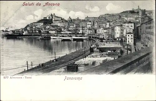 Ak Ancona Marche, Panorama, Partie am Wasser
