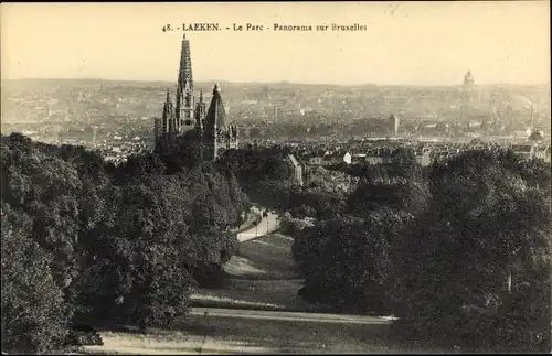 Ak Laeken Bruxelles Brüssel, Le Parc, Panoramablick auf die Stadt