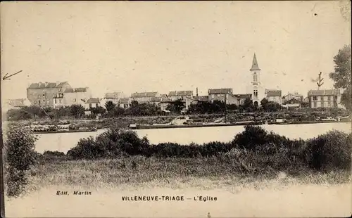 Ak Villeneuve Triage Val de Marne, L'Église