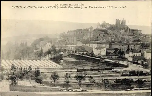 Ak Saint Bonnet le Chateau Loire, Vue Generale, l'Usine Vallat