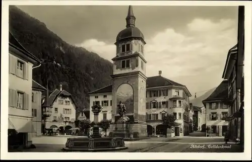 Ak Altdorf Kt. Uri Schweiz, Blick zum Telldenkmal