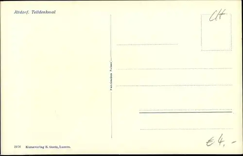 Ak Altdorf Kt. Uri Schweiz, Blick zum Telldenkmal