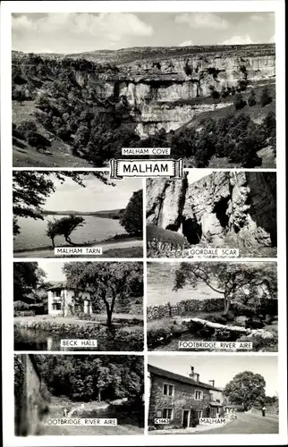 Ak Malham Yorkshire England, Malham Cove, Gordale Scar, Beck Hall, Foodbridge River Aire