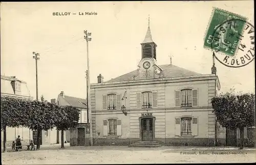 Ak Belloy Val d'Oise, Vue de la Mairie