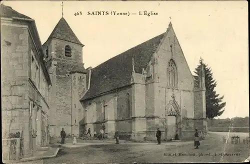 Ak Saints Yonne, Vue de l'Eglise