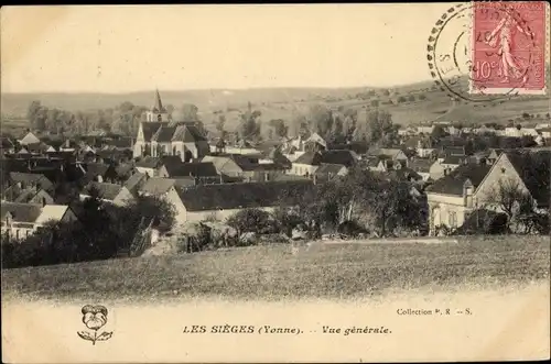 Ak Les Siéges Yonne, Vue générale