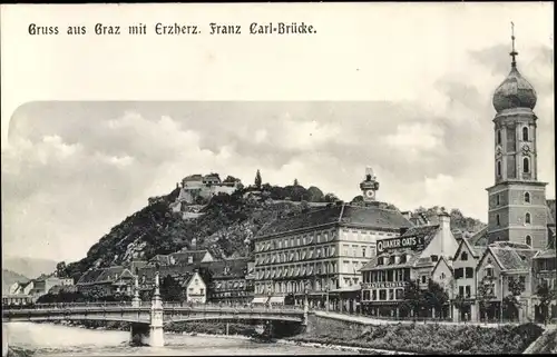 Ak Graz Steiermark, Erzherzog Franz Carl Brücke