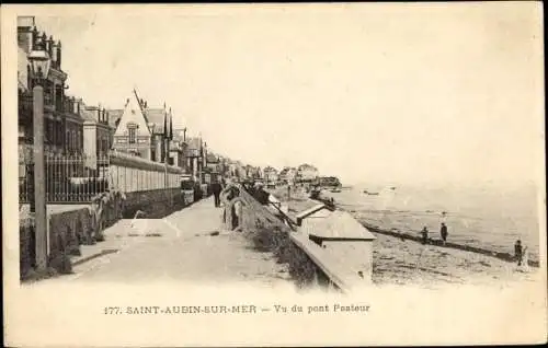 Ak Saint Aubin sur Mer Calvados, Vu du pont Pasteur