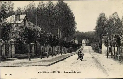 Ak Crouy sur Ourcq Seine et Marne, Avenue de la Gare