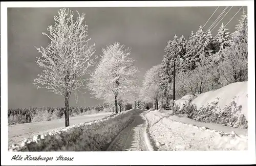 Ak Bad Harzburg in Niedersachsen, Alte Harzburger Straße, Winterpartie