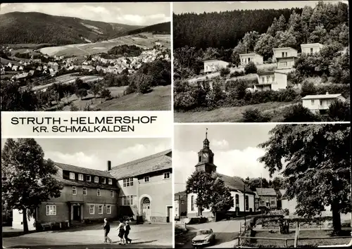 Ak Struth Helmersdorf Floh Seligenthal in Thüringen, Panorama vom Ort, Gaststätte, Kirche, Wolga
