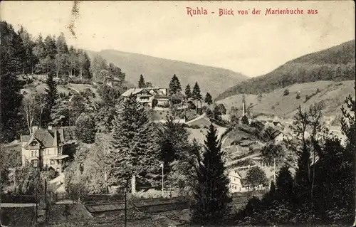 Ak Ruhla in Westthüringen, Blick von der Marienbuche aus, Häuser, Wald
