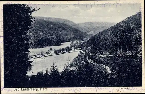 Ak Bad Lauterberg im Harz, Blick in das Luttertal, Landschaftsansicht