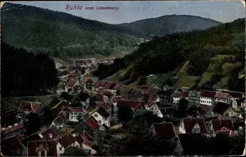 Ak Ruhla in Westthüringen, Blick auf den Ort vom Liesenberg aus gesehen