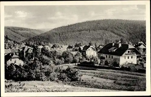 Ak Finsterbergen Friedrichroda Thüringen, Blick auf Landhaus Hartung und Dorf