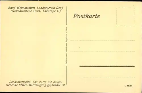 Ak Gera in Thüringen, Elsterpartie bei der Ortschaft, Landschaftsansicht, Kirchturn