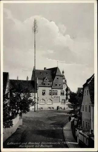 Ak Bad Klosterlausnitz in Thüringen, Blick auf den Marktplatz mit Maibaum