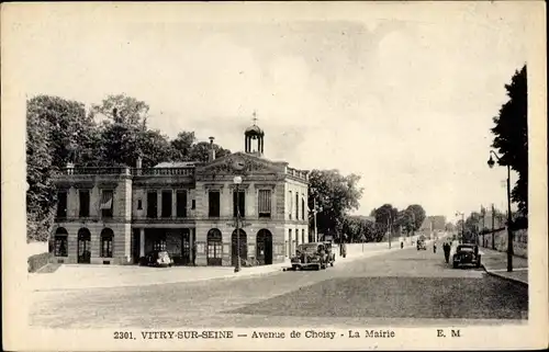 Ak Vitry sur Seine Val de Marne, Avenue de Choisy, la Mairie