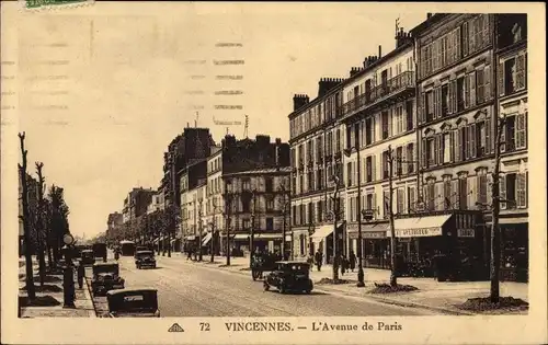 Ak Vincennes Val de Marne, L'Avenue de Paris