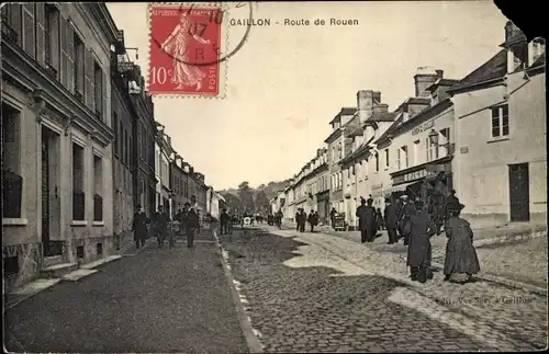 Ak Gaillon Eure, Route de Rouen