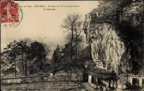 Ak Bourre Loir et Cher, Rochers de la Butte du Menais