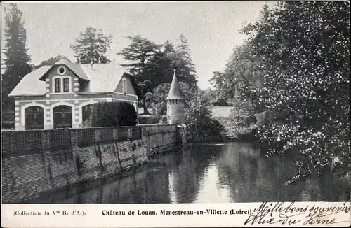 Ak Menestreau en Villette Loiret, Vue du Château de Louan