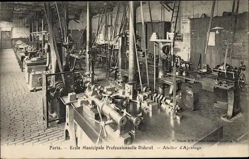 Ak Paris Reuilly, École Municipale Professionelle Diderot, Atelier d'Ajustage