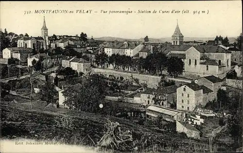 Ak Montfaucon en Velay Haute Loire, Vue panoramique