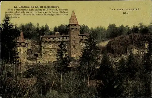 Ak La Rochelambert Haute Loire, Vue du Château