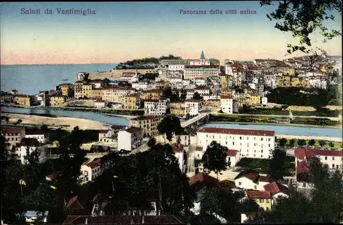 Ak Ventimiglia Liguria, Panorama della città antica