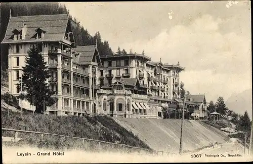 Ak Leysin Kt. Waadt Schweiz, Grand Hotel