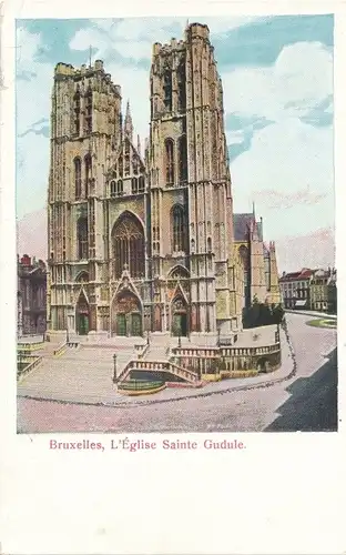 Glitzer Ak Bruxelles Brüssel, Eglise Sainte Gudule