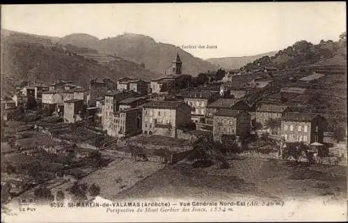 Ak Saint Martin de Valamas Ardèche, Vue générale
