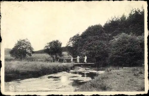 Ak Gedinne Wallonien Namur, Pont des Soupirs, Fluss, Steg