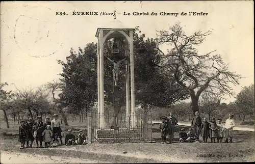 Ak Évreux Eure, Le Christ du Champ de l'Enfer