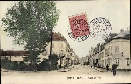 Ak Montereau Seine et Marne, Grande Rue