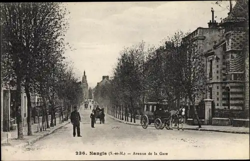 Ak Nangis Seine et Marne, Avenue de la Gare