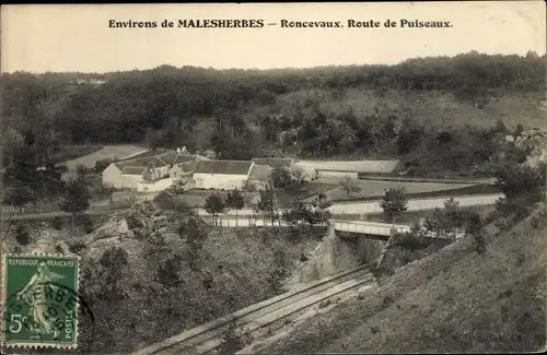 Ak Malesherbes Loiret, Ronceveaux, Route de Puiseaux