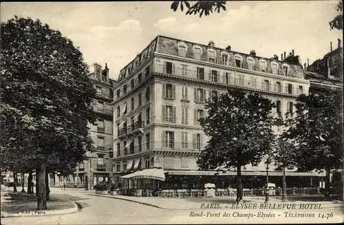 Ak Paris Élysée, Élysée Bellevue Hôtel, Rond Point des Champs Élysées