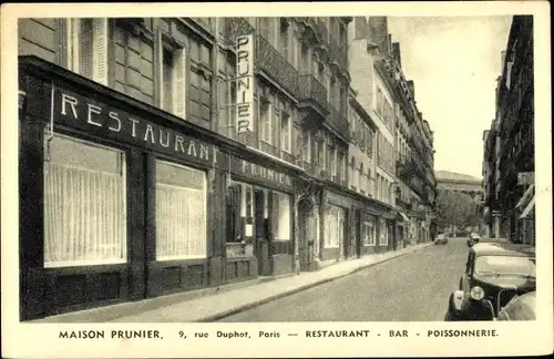 Ak Paris Élysée, Maison Prunier, 9 Rue Duphot, Restaurant, Bar, Poissonnerie