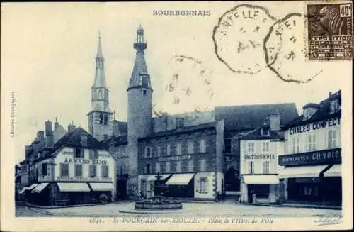 Ak Saint Pourcain sur Sioule Allier, Place de l'Hotel de Ville