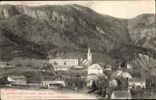 Ak Notre Dame de Laus Hautes-Alpes, Vue générale, Avenue de Gap