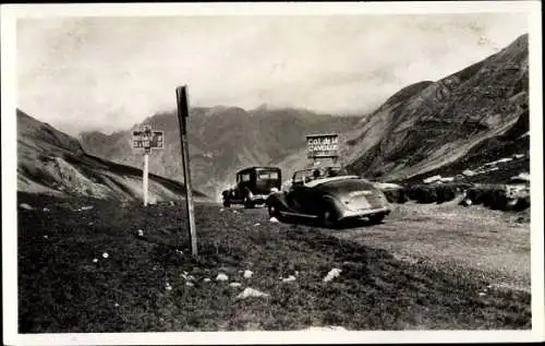 Ak Col de Cayolle Alpes de Haute Provence, Route des Alpes, voitures