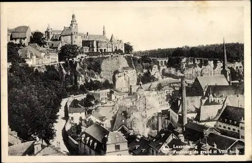 Ak Luxemburg, Faubourg du grund et Ville haute