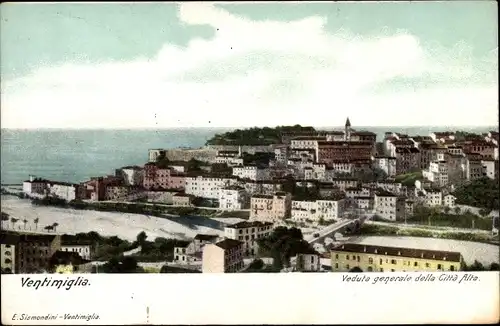 Ak Ventimiglia Liguria, Veduta generale della Città Alta