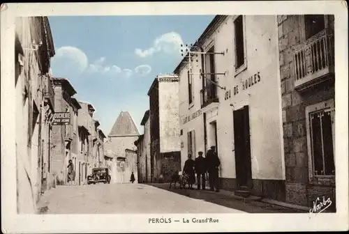 Ak Pérols Herault, La Grand Rue