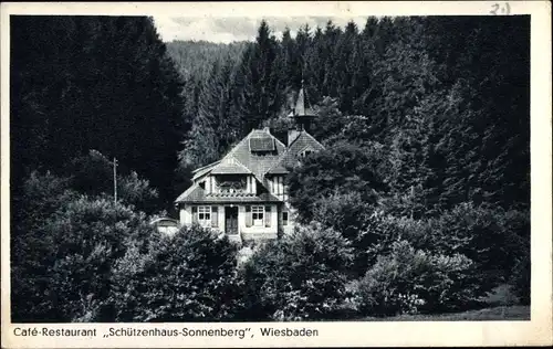 Ak Wiesbaden in Hessen, Café Restaurant Schützenhaus Sonnenberg