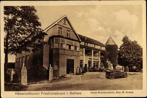 Ak Friedrichsbrunn Thale im Harz, Hotel Brockenblick